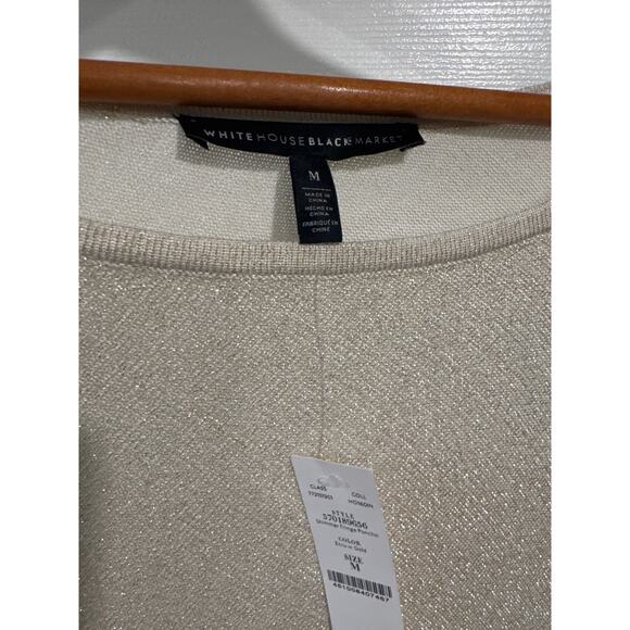 White House Black Market Shimmer Fringe Poncho Size Medium - Picture 4 of 12